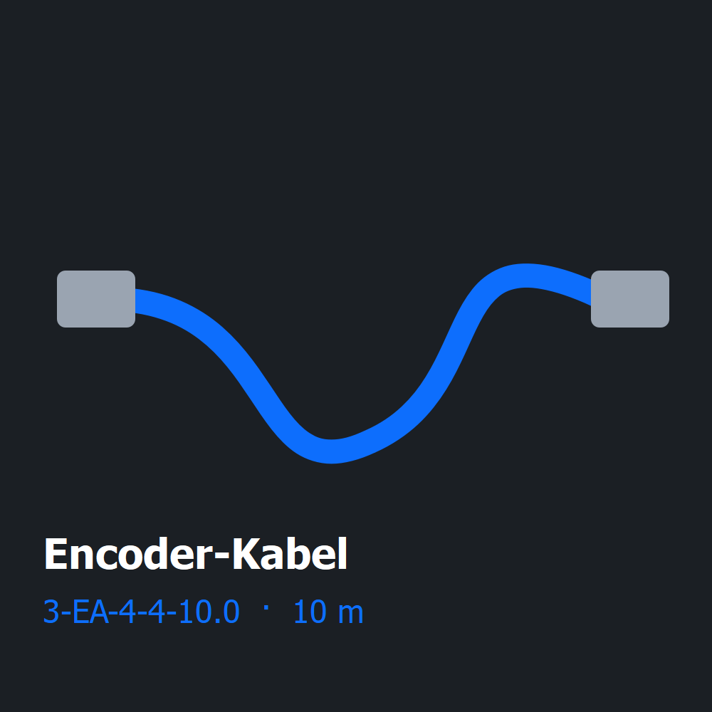 [3-EA-4-4-10.0] Encoderkabel 10 m, 90° abgewinkelt, für Delta ECM-B3 Absolutwertgeber (3-EA-4-4-10.0)